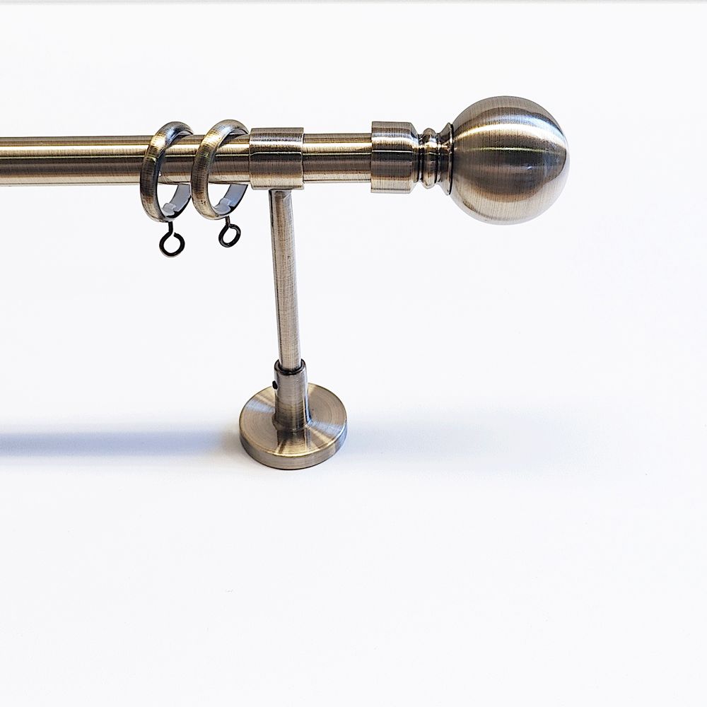 Gordijnroede set bol brons 19mm