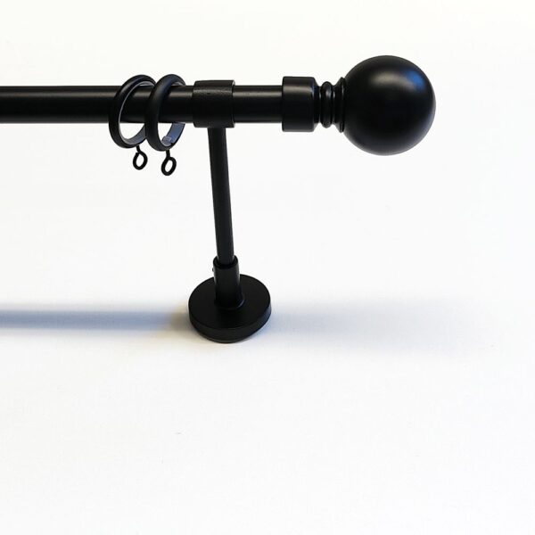 Gordijnroede set bol zwart 19mm