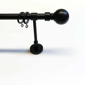 Gordijnroede set bol zwart 19mm