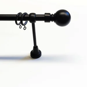 Gordijnroede set bol wand zwart 19mm