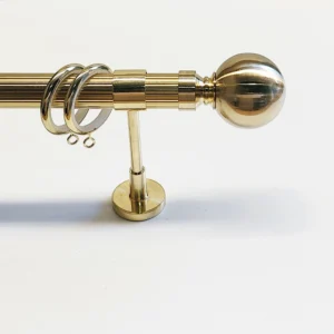 Gordijnroede set luxe ribbel messing gepolijst 28mm