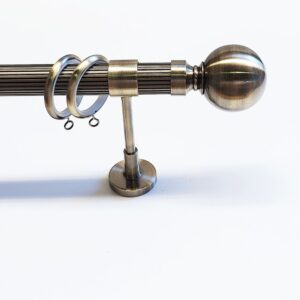 Gordijnroede set luxe ribbel brons 28mm