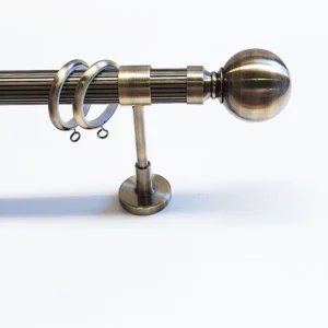 Gordijnroede set luxe ribbel brons 28mm