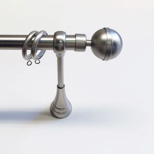 Gordijnroede set bol wand mat nikkel 28mm