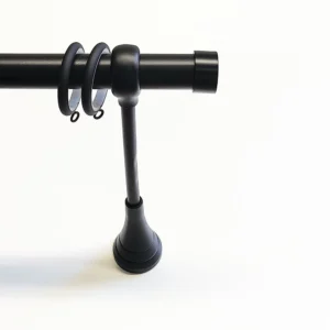 Gordijnroede set basic wand zwart 28mm